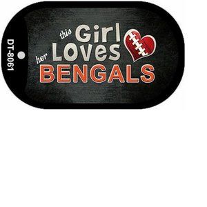 This Girl Loves Her Bengals Dog Tag Necklace NFL Super Bowl Burrows Cinc…